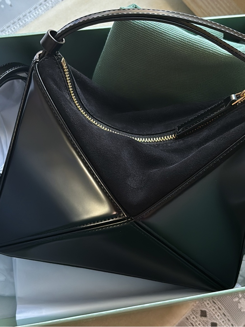 Mlouye mini flex bag in carbon (black)